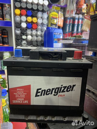 Автомобильный аккумулятор Energizer Plus 52Ah/470A