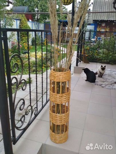 Ваза напольная из бумажной лозы