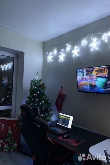 Комплект ель с гирляндами и украшениями