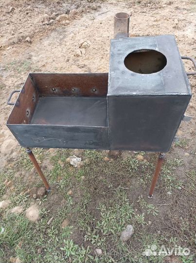 Мангал с печью под казан