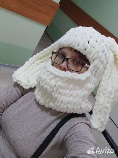 Шапка шлем балаклава заяц новая