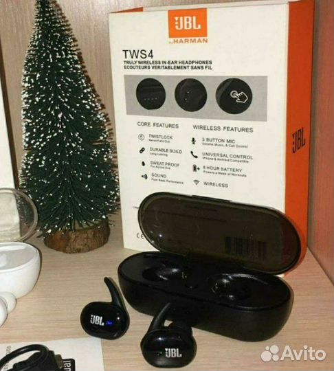 Jbl tws4 блютуз наушники черный