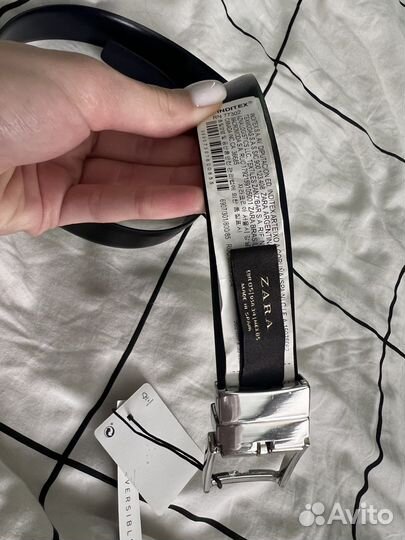 Мужской кожаный ремень zara