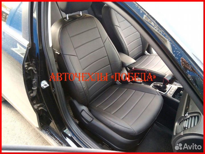 Чехлы Kia Rio 4 Xline из экокожи чёрные Классика