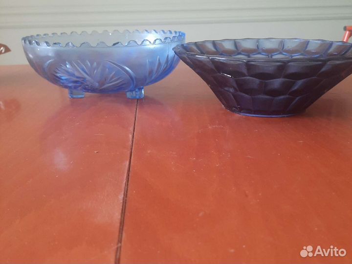 Ваза конфетница цветное стекло