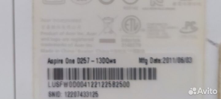 Ноутбук acer aspire one