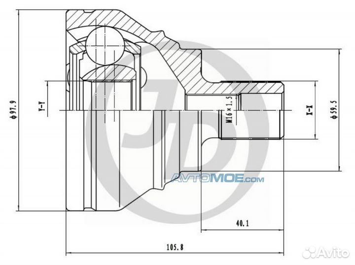 Шрус наружный 27x59,5x36 JCT0216 just drive