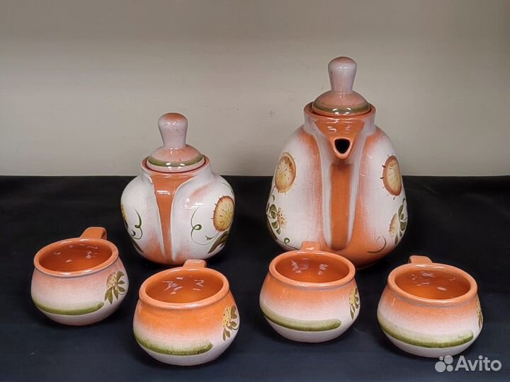 Набор кофейный керамический чайник заварочный саха