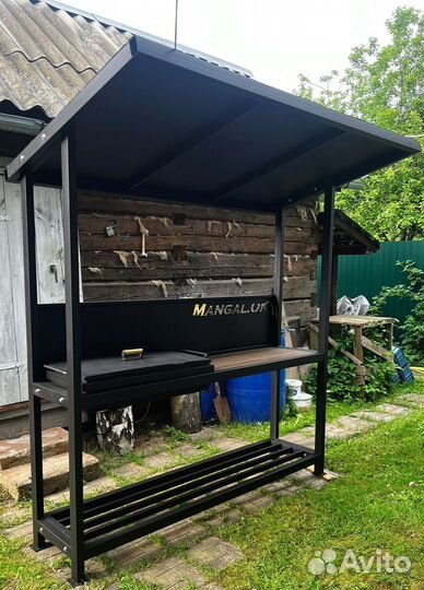 Мангал 5 мм с крышей лофт