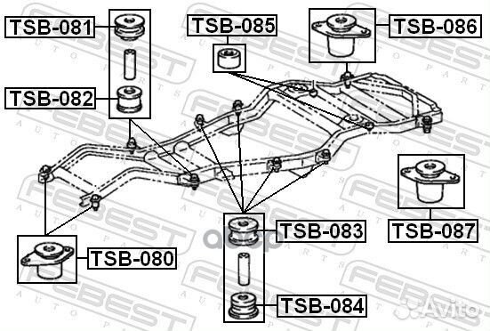 Подушка подрамника toyota land cruiser