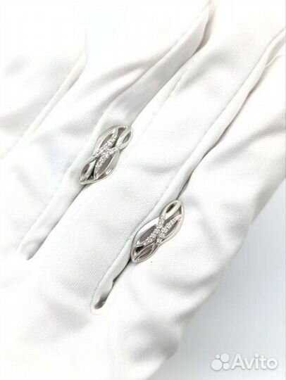 Серьги с природным камнем Золото