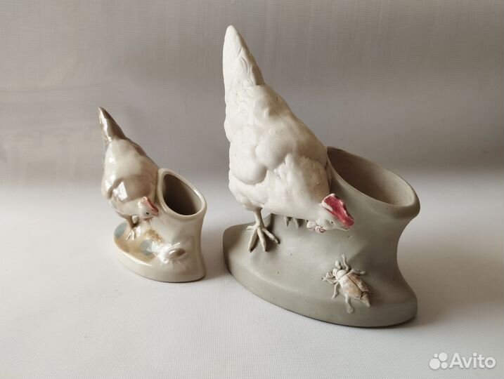Статуэтка фарфор. Курица и жук. Царская. Зусман