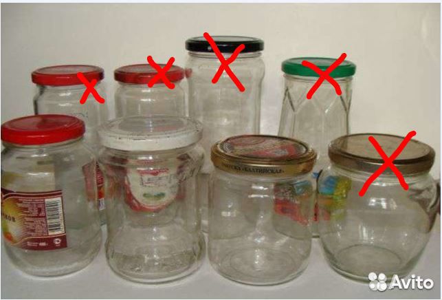 Банки и бутылки разного объема