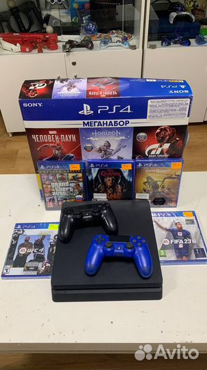 Sony PS4 Slim 500gb с 2 геймпадами