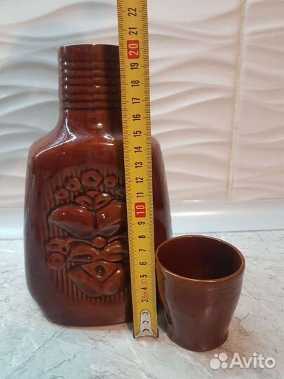 Керамический кувшин СССР с чаркой