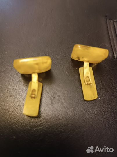 Запонки под янтарь-винтаж 80-е