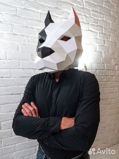 Маска Питбуля полигональная