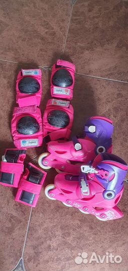 Роликовые коньки детские с защитой