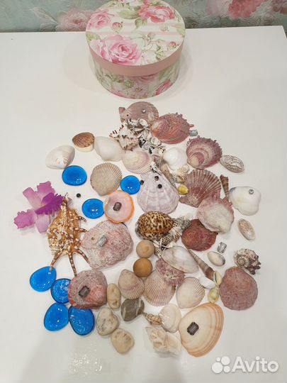 Коробка для рукоделия + ракушки