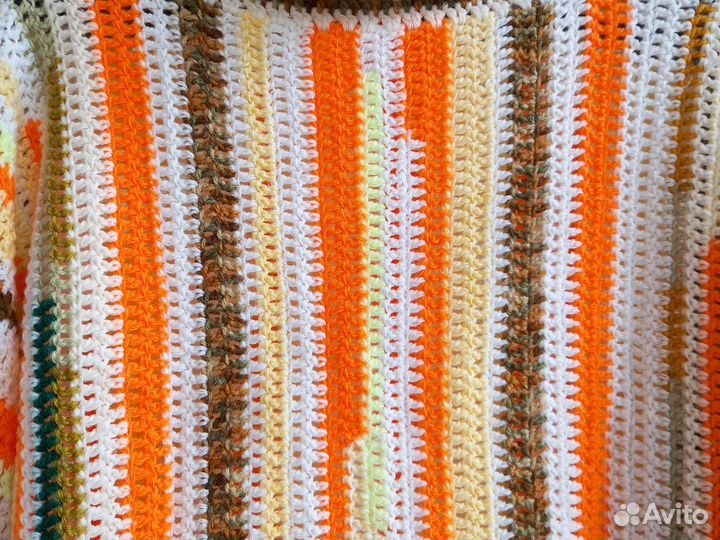 Авторский свитер-пончо Яркие полоски