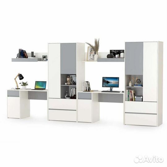 Стол для 2х детей Торонто, шкаф, комод, стеллаж