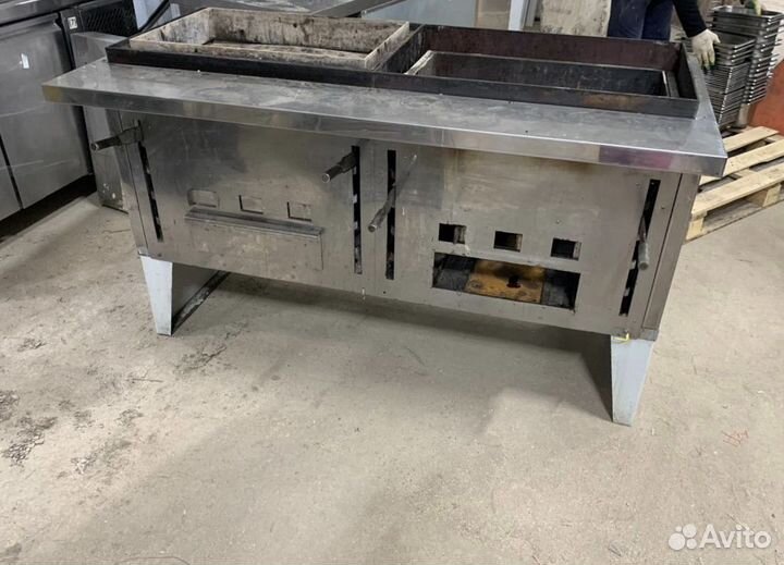 Мангал для кафе +зонт с искрогасителем