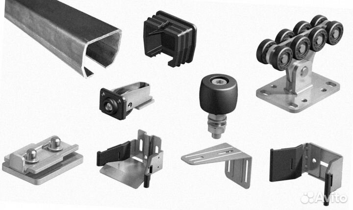 Комплект для откатных ворот. Оцинк шиной до 450 кг
