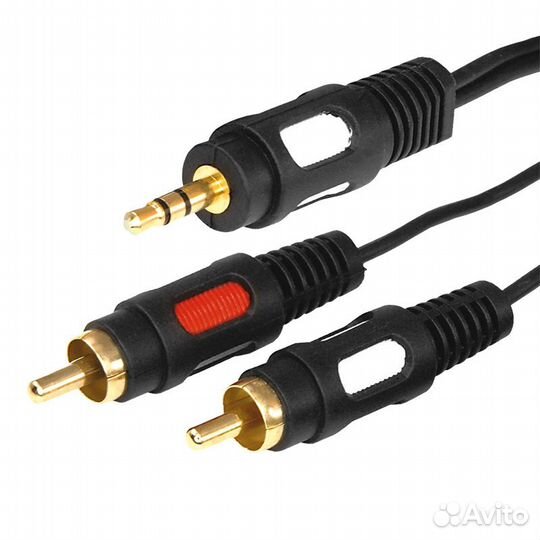 Шнур 3.5 Stereo Plug - 2RCA Plug 1.5М (gold) rexan