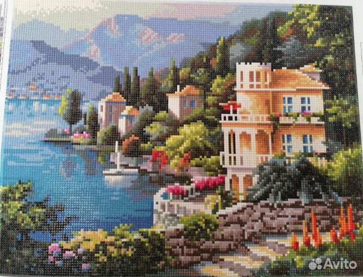 Алмазная мозаика без подрамника 34*44 Побережье