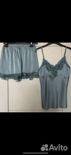 Женская шелковая пижама, для сна, атласная ночная