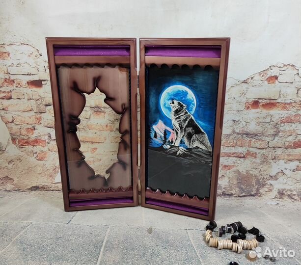 Нарды ручной работы Волк