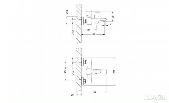 LeMark LM0514C Смеситель для ванны