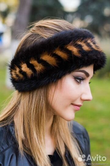 Меховая повязка на голову из норки новая