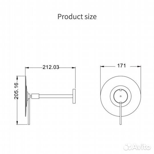Зеркало настенное с увеличением 5х java S-M112H