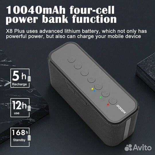 Портативная блютуз колонка Xdobo X8 plus 80Вт