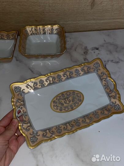 Новый фарфоровый поднос для нарезок, хлебница