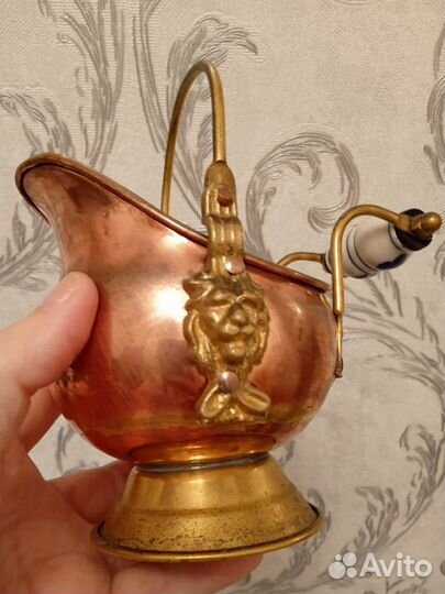 Зольник-кашпо малый медь+латунь