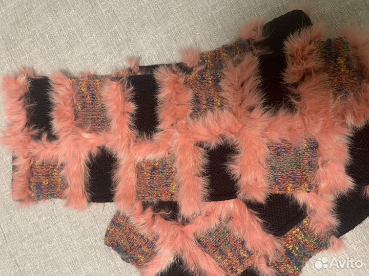 Шарф с мехом кролика