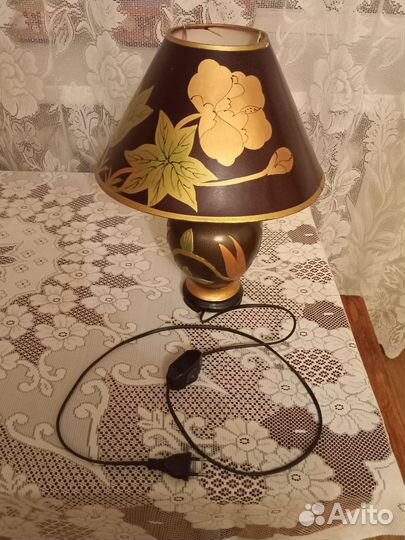 Лампа настольная с абажуром бу