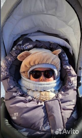 Зимний конверт в коляску leokid