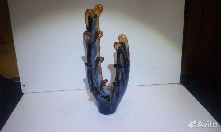 Вазы Богемское цветное стекло Чехословакия 70е