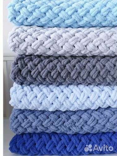 Плед вязаный alize puffy