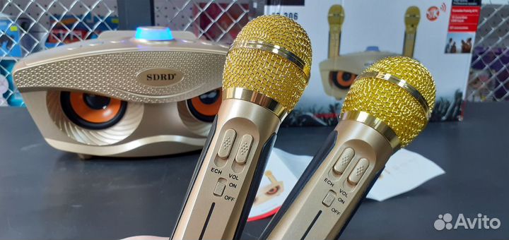 Караоке станция 40вт Сова 2 беспроводных микрофона