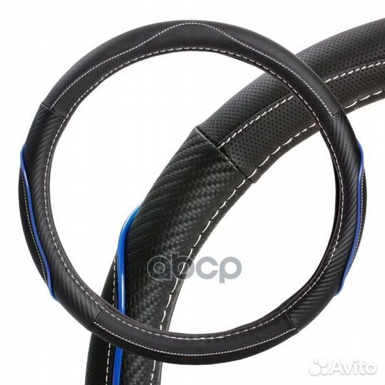 Оплетка на руль, искусст. кожа, текстура карбон