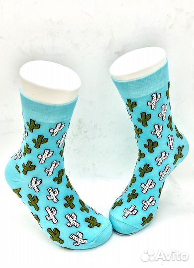 Носки мужские - / Голубой Кактус
