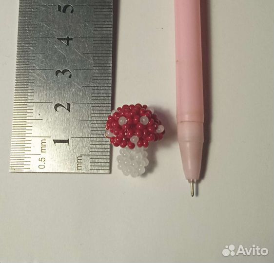 Грибочек мухомор из бисера, ручная работа