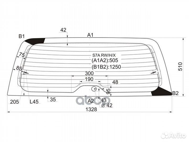 Стекло заднее с обогревом honda stream 00-06 S7