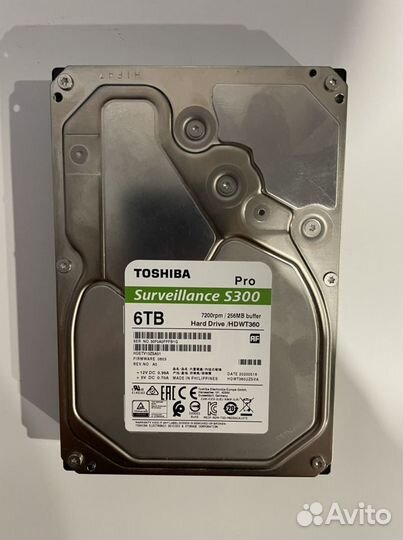 Продам жесткий диск Toshiba s300 6 TB
