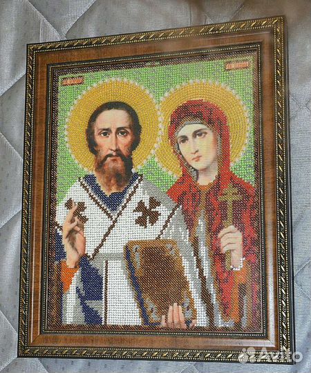 Икона, вышитая бисером