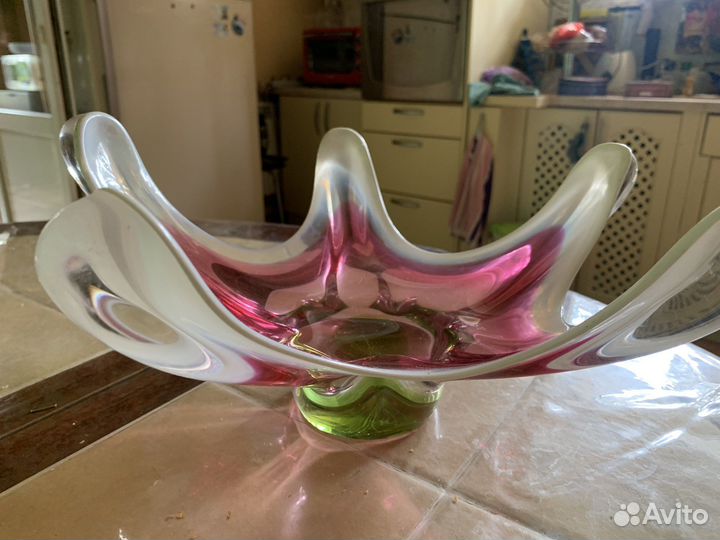 Ваза для фруктов богемия винтаж